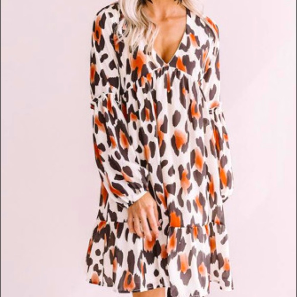 White Leopard Dress